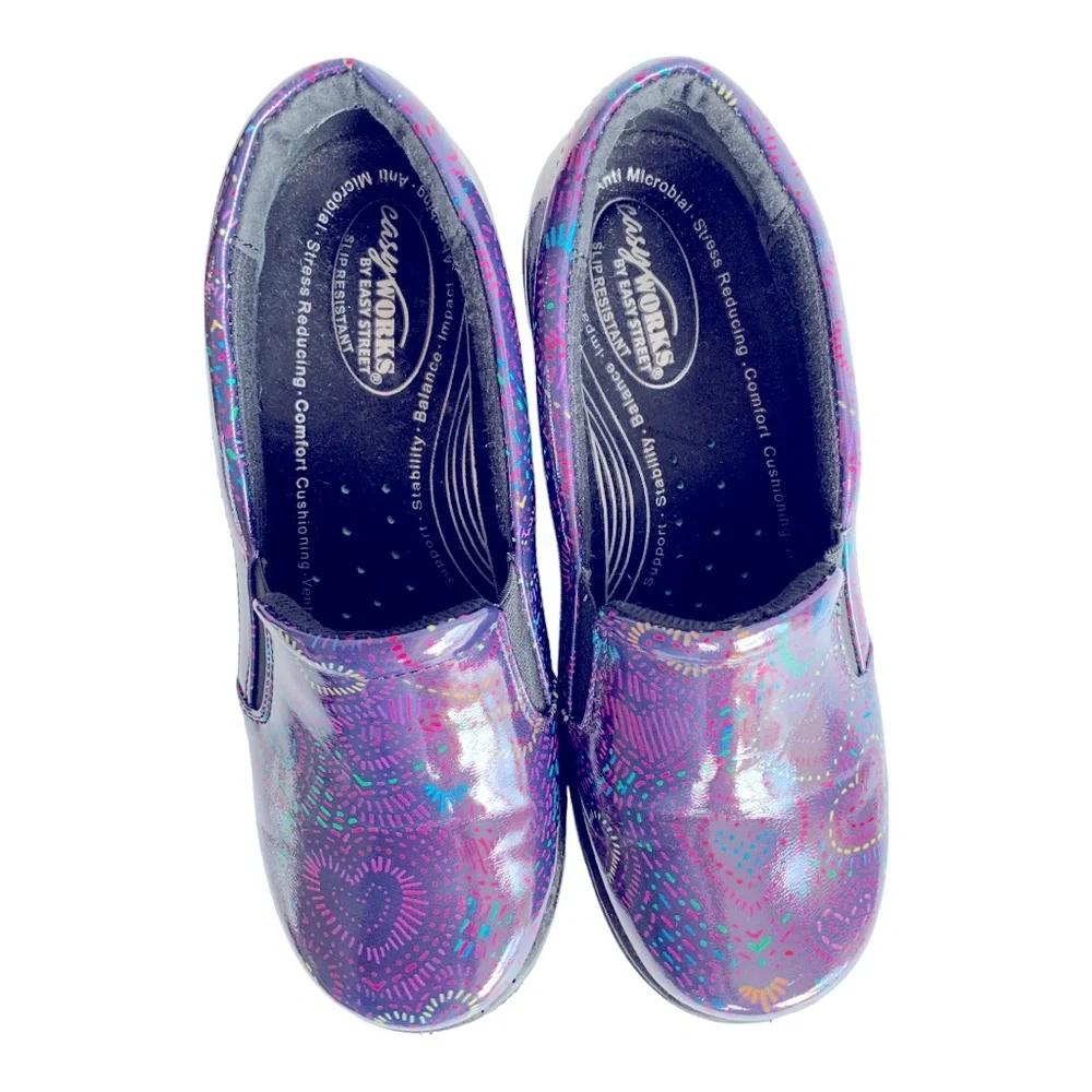 Easy Works By Easy Street Purple Clogs Sz 8W - Picture 4 of 7